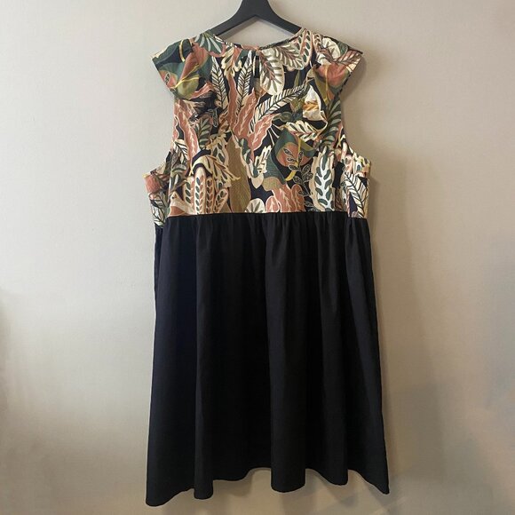 REFASHIONED Plus Size Upcycled 100% Cotton Multicolour Pattern Dress - Picture 2 of 15